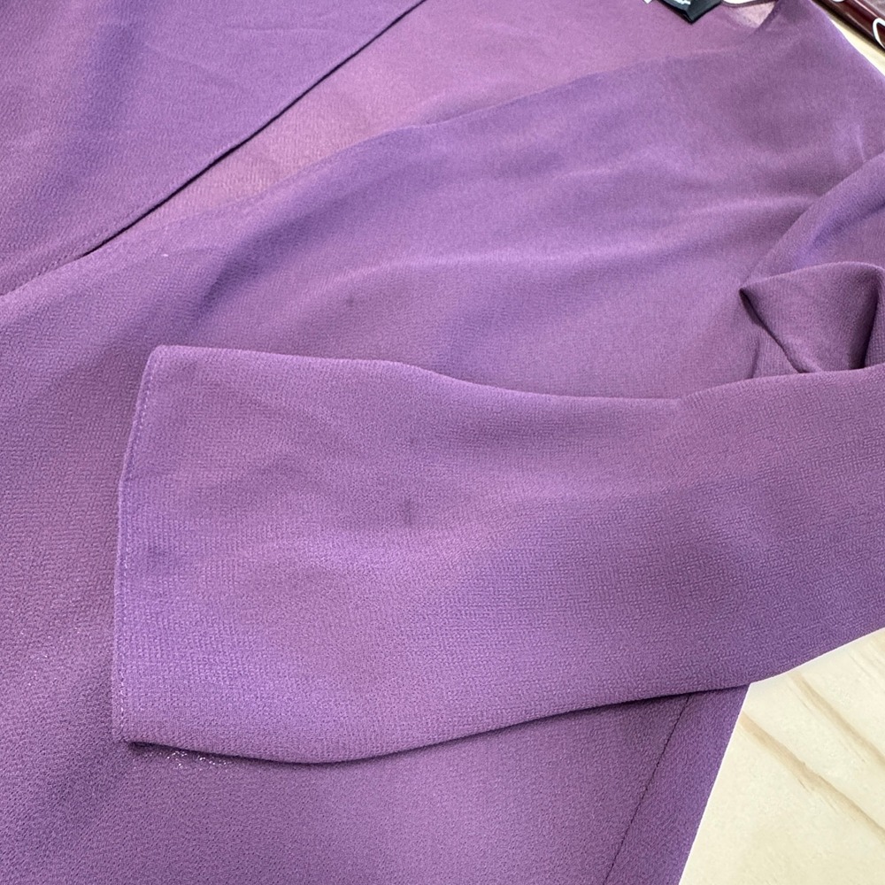 Ursula of Switzerland Plum Purple 2 Piece Dress & Jacket Set Studded Tiered 10P - Picture 10 of 12